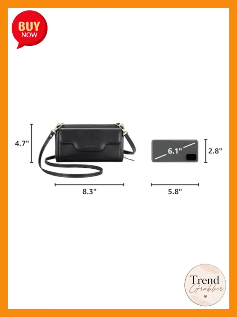 PU Leather RFID Blocking Crossbody Wristlet Wallet with Phone Pocket